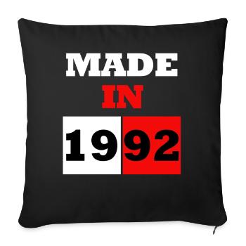 Made in 1992 Retro Anniversary Block - Sofa pillowcase 17,3'' x 17,3'' (45 x 45 cm) - black - Front