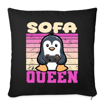 Gamer queen - Sofa pillowcase 17,3'' x 17,3'' (45 x 45 cm) - black - Front