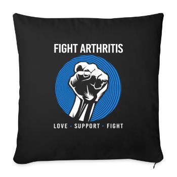 Rheuma Arthritis - Sofakissenbezug 45 x 45 cm - Schwarz - Vorne