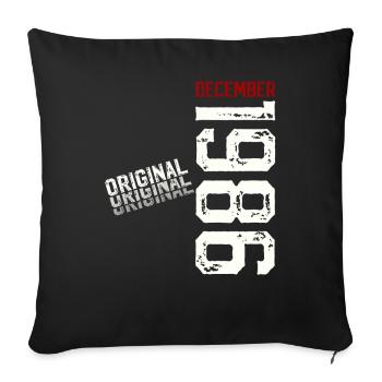 39e anniversaire Original décembre Né en 1986 - Housse de coussin décorative 45 x 45 cm - noir - Devant