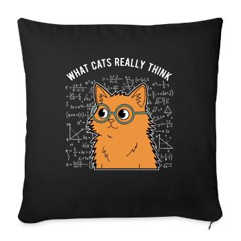 What Cats Really Think Funny Math Saying - Sofa pillowcase 17,3'' x 17,3'' (45 x 45 cm) - black - Front