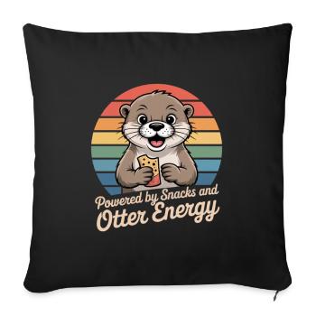 Otter Snack Humor - Sofa pillowcase 17,3'' x 17,3'' (45 x 45 cm) - black - Front