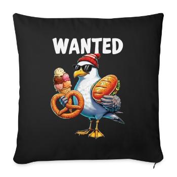 Gesucht Möwe Brezel Eiscreme - Sofa pillowcase 17,3'' x 17,3'' (45 x 45 cm) - black - Front