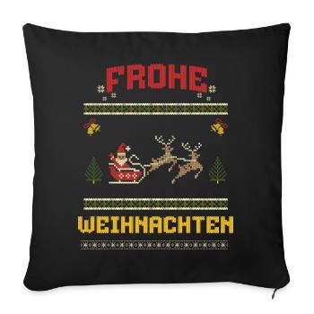 Merry Christmas Funny Ugly Design - Sofa pillowcase 17,3'' x 17,3'' (45 x 45 cm) - black - Front