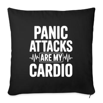 Panic Attacks are my Cardio - Sofa pillowcase 17,3'' x 17,3'' (45 x 45 cm) - black - Front