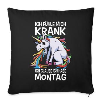 Irony Sayings Ironic Funny Morning Grouch - Sofa pillowcase 17,3'' x 17,3'' (45 x 45 cm) - black - Front