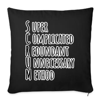 SCRUM Master has agilely developed the Daily Backlog Refinement - Sofa pillowcase 17,3'' x 17,3'' (45 x 45 cm) - black - Front