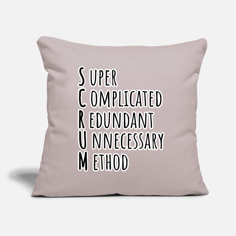 SCRUM Master has agilely developed the Daily Backlog Refinement Sofa pillowcase 17,3'' x 17,3'' (45 x 45 cm)