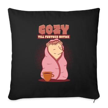 Jour du hérisson Igel Tag Douillet jusqu’à nouvel ordre - Housse de coussin décorative 45 x 45 cm - noir - Devant