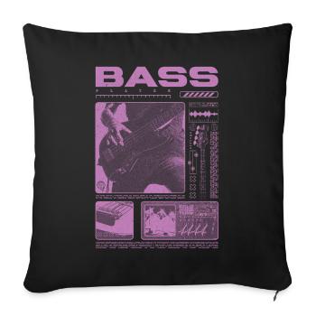 Bassiste amateur de basse Streetwear - Housse de coussin décorative 45 x 45 cm - noir - Devant