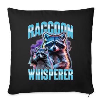 Drôle de raton laveur - Housse de coussin décorative 45 x 45 cm - noir - Devant
