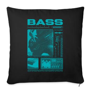 Bassiste amateur de basse Streetwear - Housse de coussin décorative 45 x 45 cm - noir - Devant