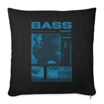 Bassiste amateur de basse Streetwear - Housse de coussin décorative 45 x 45 cm - noir - Devant