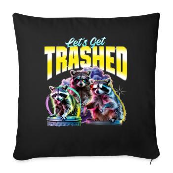 Drôle de raton laveur - Housse de coussin décorative 45 x 45 cm - noir - Devant