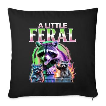 Funny Raccoon - Sofa pillowcase 17,3'' x 17,3'' (45 x 45 cm) - black - Front