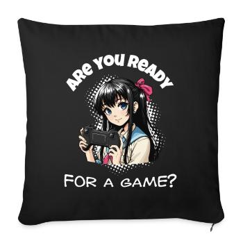 Tu es prêt? Jeu - Housse de coussin décorative 45 x 45 cm - noir - Devant