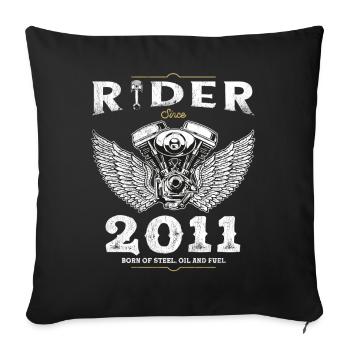Cycliste depuis 2011 - Inspiré par la route - Housse de coussin décorative 45 x 45 cm - noir - Devant