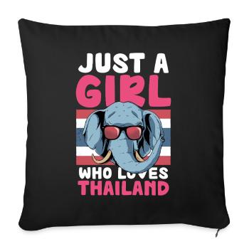 Just a girl who loves Thailand - Sofa pillowcase 17,3'' x 17,3'' (45 x 45 cm) - black - Front