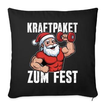 Santa Claus FORCE POUR LE FESTIN Fun - Housse de coussin décorative 45 x 45 cm - noir - Devant