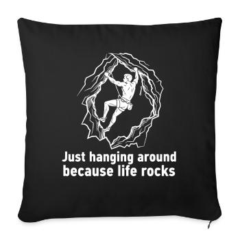 Life Rocks Bouldering Climbing Fun Design - Sofa pillowcase 17,3'' x 17,3'' (45 x 45 cm) - black - Front