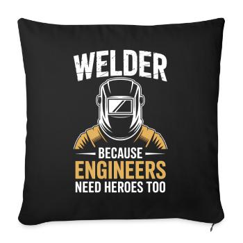 Soudeur qui dit profession, drôle de cadeau de soudeur, - Housse de coussin décorative 45 x 45 cm - noir - Devant