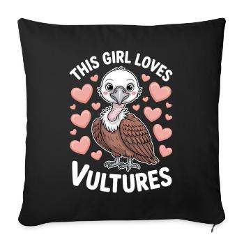 Vulture Saying Bird Funny Vulture Gift - Sofa pillowcase 17,3'' x 17,3'' (45 x 45 cm) - black - Front