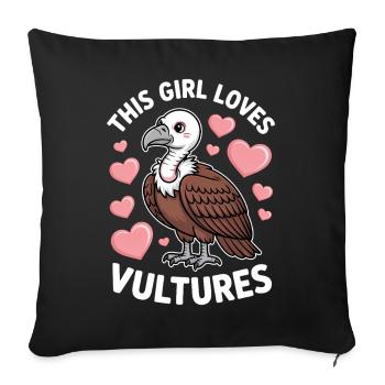 Vulture Saying Bird Funny Vulture Gift - Sofa pillowcase 17,3'' x 17,3'' (45 x 45 cm) - black - Front
