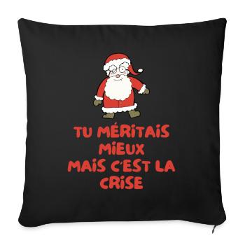 Weihnachtsmann-Krisen-Humor Weihnachtsgeschenk Humorvoll - Sofakissenbezug 45 x 45 cm - Schwarz - Vorne
