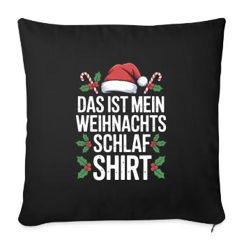 Chemise de nuit de Noël qui dit - Housse de coussin décorative 45 x 45 cm - noir - Devant
