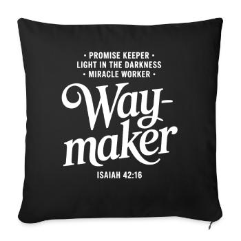 Waymaker Faith Quote Design - Sofa pillowcase 17,3'' x 17,3'' (45 x 45 cm) - black - Front