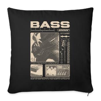 Bassiste amateur de basse Streetwear - Housse de coussin décorative 45 x 45 cm - noir - Devant