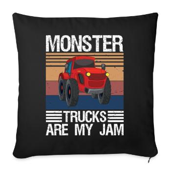 Les Monster Trucks sont mon Monster Vintage Rétro Monster - Housse de coussin décorative 45 x 45 cm - noir - Devant