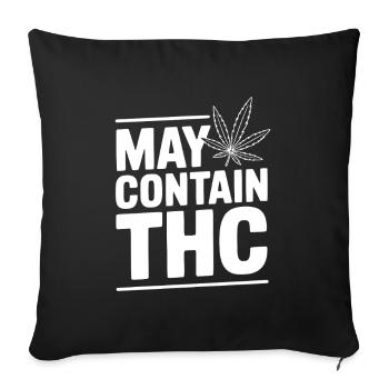 Peut contenir du THC - Housse de coussin décorative 45 x 45 cm - noir - Devant