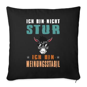 Dictons drôles, tenues amusantes, ironie, sarcasme - Housse de coussin décorative 45 x 45 cm - noir - Devant