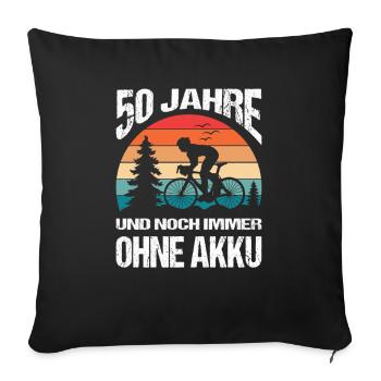 50 cadeaux d’anniversaire cycliste - Housse de coussin décorative 45 x 45 cm - noir - Devant