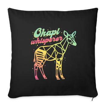 Okapi Whisperer - Sofa pillowcase 17,3'' x 17,3'' (45 x 45 cm) - black - Front