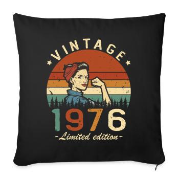 1976 Vintage-Retro-Ehefrau-Geburtstagsgeschenk - Sofakissenbezug 45 x 45 cm - Schwarz - Vorne