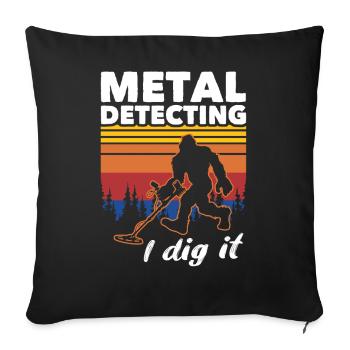 Pêche en terre de terre Big Foot - Housse de coussin décorative 45 x 45 cm - noir - Devant