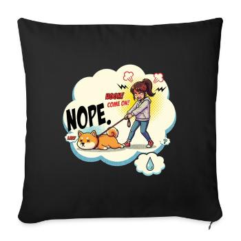 NOPE Dog Drama in Manga Style - Sofa pillowcase 17,3'' x 17,3'' (45 x 45 cm) - black - Front
