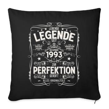32e anniversaire Millésime décembre 1993 - Housse de coussin décorative 45 x 45 cm - noir - Devant