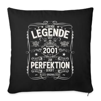 24th Birthday Vintage December Vintage 2001 - Sofa pillowcase 17,3'' x 17,3'' (45 x 45 cm) - black - Front