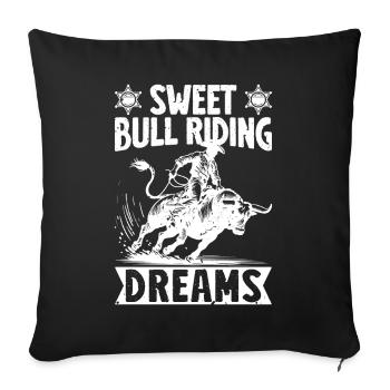 Cheval de rodéo, doux Cowboy à cheval de rodéo, Rêves de Cowboy - Housse de coussin décorative 45 x 45 cm - noir - Devant