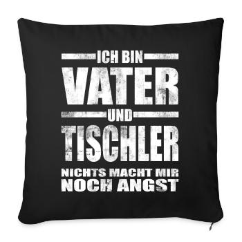 Papa et charpentier : dire drôle la fête des pères - Housse de coussin décorative 45 x 45 cm - noir - Devant