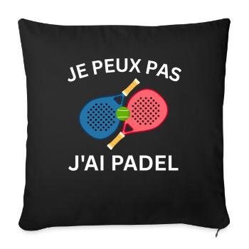 Ich kann kein Padel haben - Sofakissenbezug 45 x 45 cm - Schwarz - Vorne