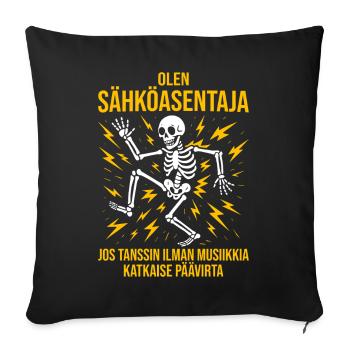 Électricien, je suis électricien - Housse de coussin décorative 45 x 45 cm - noir - Devant