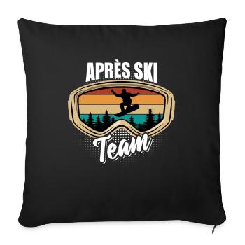 Snowboard | Après Ski Team, Sports d’hiver - Housse de coussin décorative 45 x 45 cm - noir - Devant