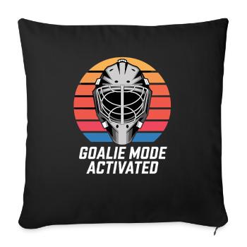  Goalie Mode Activated Eishockey Torwart Maske - Sofa pillowcase 17,3'' x 17,3'' (45 x 45 cm) - black - Front
