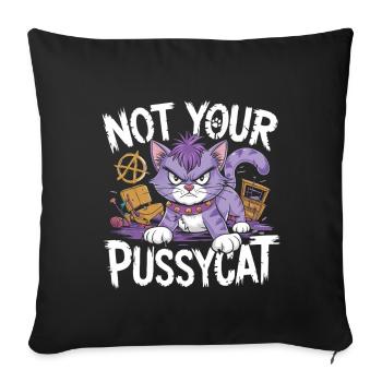 Rebellious cat with punk attitude - Sofa pillowcase 17,3'' x 17,3'' (45 x 45 cm) - black - Front
