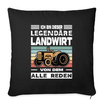 Agriculteur offre des cadeaux agricoles Tracteurs agricoles - Housse de coussin décorative 45 x 45 cm - noir - Devant