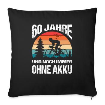 60 Birthday Gifts Bicycle Rider Bicycle - Sofa pillowcase 17,3'' x 17,3'' (45 x 45 cm) - black - Front